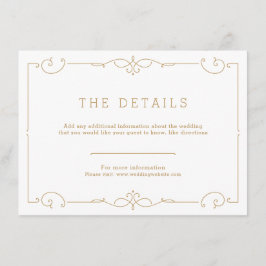 Elegante moderne klassieke trouwdetailkaart informatiekaartje