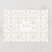 Elegante moderne klassieke trouwdetailkaart informatiekaartje (Achterkant)