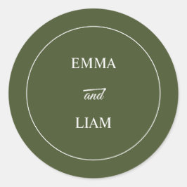 Elegante moderne klassieke trouwmonogramsticker ronde sticker