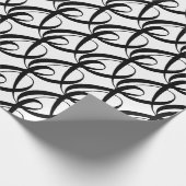 Elegante, moderne klassieke zwart-witte bruiloft cadeaupapier (Hoek)