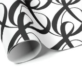 Elegante, moderne klassieke zwart-witte bruiloft cadeaupapier (Rol Hoek)