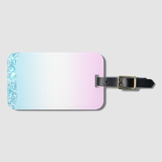 Elegante Moderne kleurrijke gradiënt glitter Regen Bagagelabel (Voorkant (horizontaal))