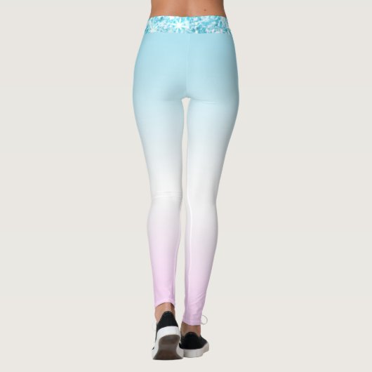 Elegante Moderne kleurrijke gradiënt glitter Regen Leggings (Achterkant)