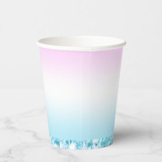 Elegante Moderne kleurrijke gradiënt glitter Regen Papieren Bekers (Rechts)