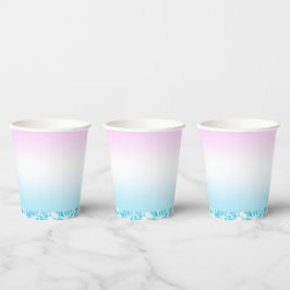 Elegante Moderne kleurrijke gradiënt glitter Regen Papieren Bekers