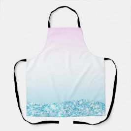 Elegante Moderne kleurrijke gradiënt glitter Regen Schort