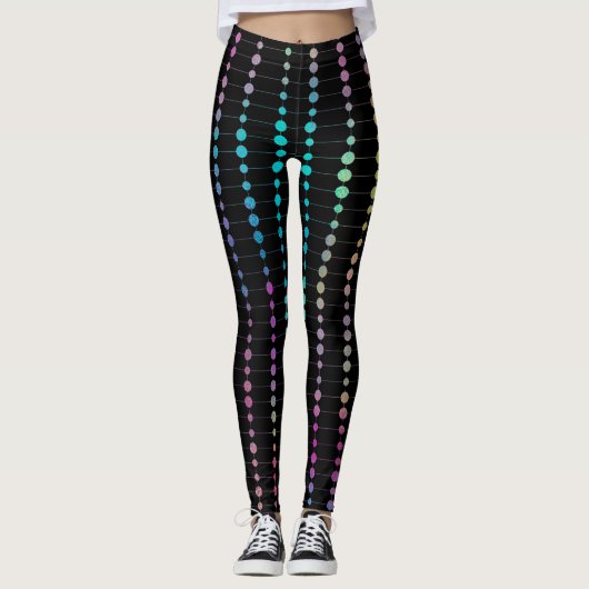 Elegante moderne kleurrijke kralen cirkels Stippen Leggings (Voorkant)