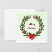 Elegante moderne kleurrijke vrolijke kerstkrans feestdagenkaart (Voorkant / Achterkant)