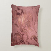 Elegante moderne koperen roze goud & rode marmeren accent kussen (Achterkant (Verticaal))