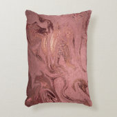 Elegante moderne koperen roze goud & rode marmeren accent kussen (Voorkant(Verticaal))