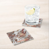 Elegante moderne koperen roze gouden witte marmere kartonnen onderzetters (Insitu)