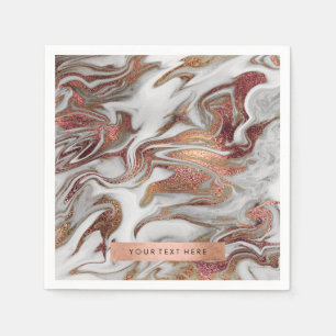 Elegante moderne koperen roze gouden witte marmere servet
