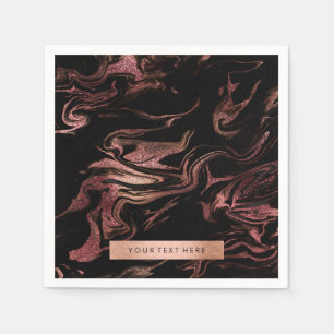 Elegante moderne koperen roze gouden zwarte marmer servet