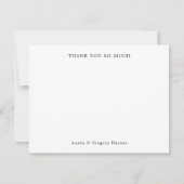 Elegante moderne koppel typografie Ecru Dank u Notitiekaartje (Voorkant)