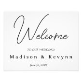 Elegante Moderne Koppels Namen Bruiloft Welkomstbo Foto Afdruk (Voorkant)