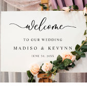 Elegante Moderne Koppels Namen Bruiloft Welkomstbo Poster