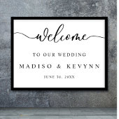 Elegante Moderne Koppels Namen Bruiloft Welkomstbo Poster