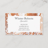 Elegante moderne koraal wit marmer professional visitekaartje (Achterkant)