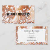 Elegante moderne koraal wit marmer professional visitekaartje (Voorkant / Achterkant)