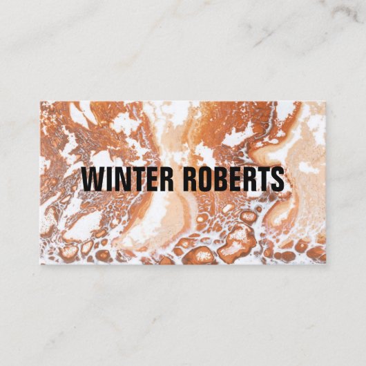 Elegante moderne koraal wit marmer professional visitekaartje (Voorkant)