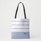 Elegante Moderne Krachtige Strepen Monogram Eerste Tote Bag (Voorkant)