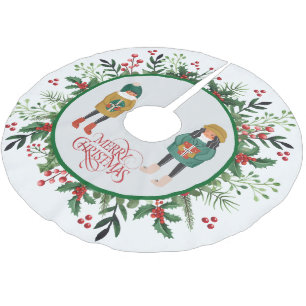 Elegante moderne krans en script Vrolijk kerstfees Kerstboom Rok