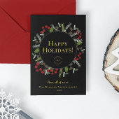 Elegante moderne krans Holly Corporate met logo Feestdagenkaart