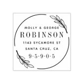 Elegante moderne krans net getrouwd retour adres rubberstempel (Afrduk)