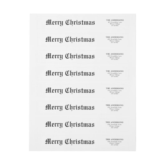 Elegante moderne krant Vrolijk Kerstfeest (Vel)