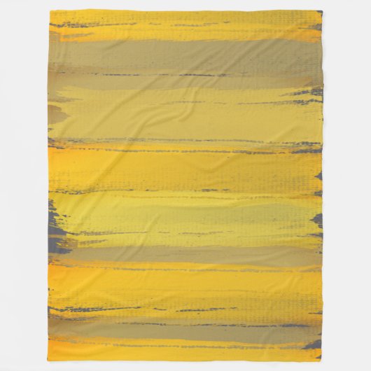 Elegante moderne kunst geel taupe grijs luxe klass fleece deken (Voorkant)