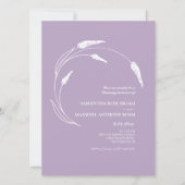 Elegante moderne lavendel bruiloft kaart (Voorkant)