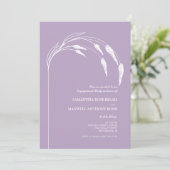 Elegante moderne lavendel verlovingsfeest kaart (Staand voorkant)
