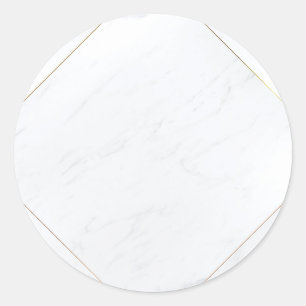 Elegante moderne lege sjabloon marmeren gouden lij ronde sticker