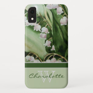 Elegante moderne Lelie van de Vallei Monogram Naam Case-Mate iPhone Case