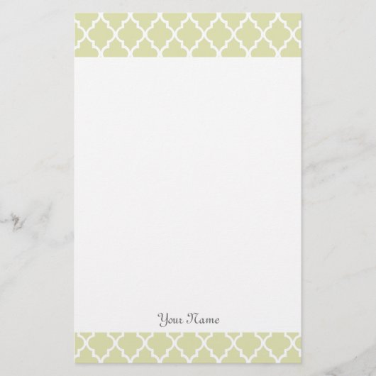 Elegante, moderne licht limoengroene vierlobbig ma briefpapier (Voorkant)