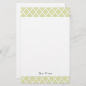 Elegante, moderne lichte kalkgroene quatrefolie briefpapier (Voorkant / Achterkant)