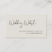 Elegante & moderne lichte salie bruiloft website k informatiekaartje (Voorkant)