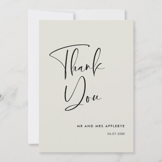 Elegante & moderne Lichte wijze bruiloft Dank u ka Kaart (Voorkant)