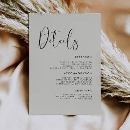 Elegante & moderne Lichte wijze groene bruiloft de Informatiekaartje