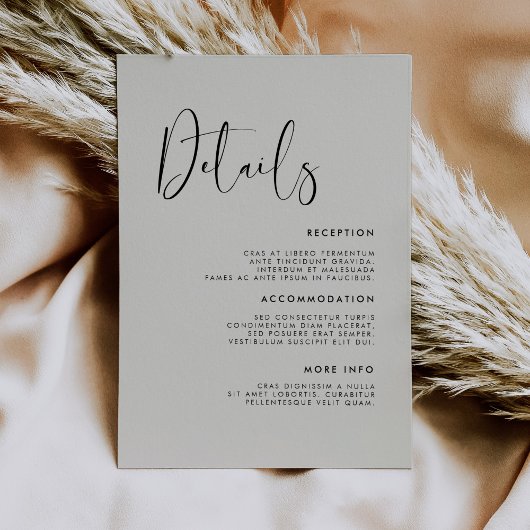 Elegante & moderne Lichte wijze groene bruiloft de Informatiekaartje