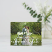 Elegante Moderne Liefde en Dank | Trouwfoto Briefkaart (Staand voorkant)