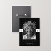 Elegante moderne liefdevolle geheugen boog foto mo button (Voorkant / Achterkant)