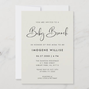 Elegante & moderne Light Sage Green Baby Brunch Kaart