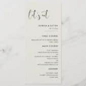 Elegante moderne Light Sage groen Let's eat bruilo Menu (Voorkant)