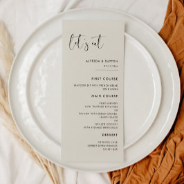 Elegante moderne Light Sage groen Let's eat bruilo Menu