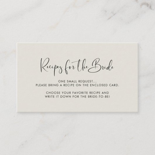 Elegante & moderne Light Sage groen Recept aanvraa Informatiekaartje (Voorkant)