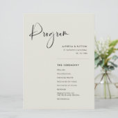 Elegante & moderne Light Sage groene bruiloft Programmakaart (Staand voorkant)