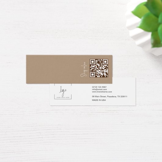 Elegante Moderne Logo QR Code Display Kaart (Bureau)