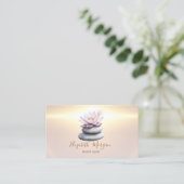 Elegante moderne Lotus Zen Stones Visitekaartje (Staand voorkant)