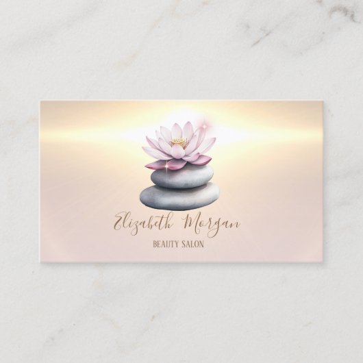 Elegante moderne Lotus Zen Stones Visitekaartje (Voorkant)